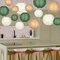 Green Round Chinese Paper Lanterns Decorative 15pcs Hanging Paper Lantern for Rustic Wedding Jungle Wonderland Themed Birthday Party Baby